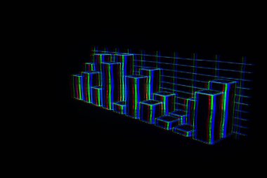 Grafik Hologram tel kafes tarzı. Güzel 3d render
