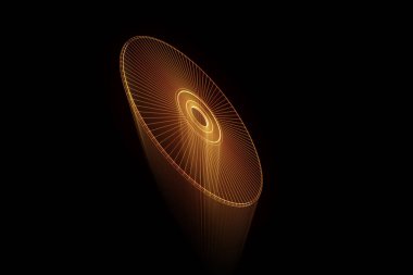 Tel Çerçeve hologramı tarzı 3D disk. Güzel 3d render