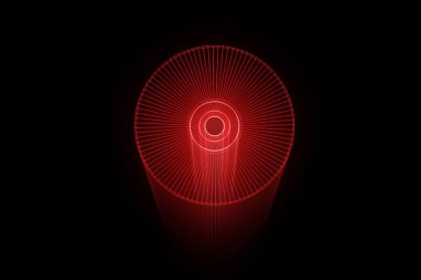 Tel Çerçeve hologramı tarzı 3D disk. Güzel 3d render