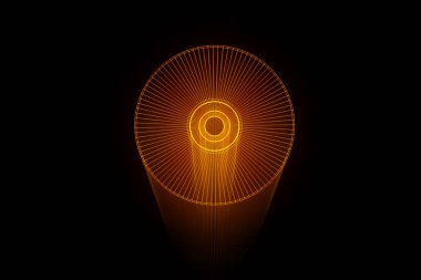 Tel Çerçeve hologramı tarzı 3D disk. Güzel 3d render