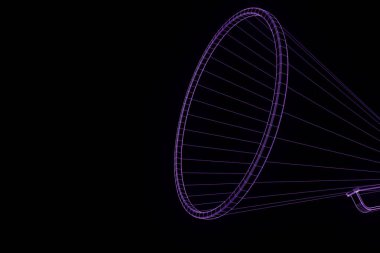 Megafon Hologram tel kafes tarzı. Güzel 3d render