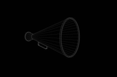 Megafon Hologram tel kafes tarzı. Güzel 3d render