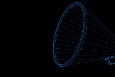 Megafon Hologram tel kafes tarzı. Güzel 3d render