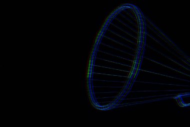 Megafon Hologram tel kafes tarzı. Güzel 3d render