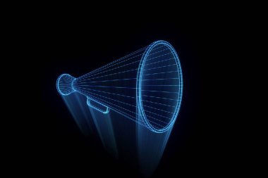 Megafon Hologram tel kafes tarzı. Güzel 3d render