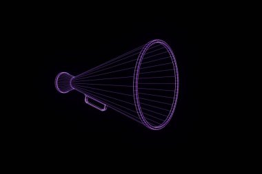 Megafon Hologram tel kafes tarzı. Güzel 3d render