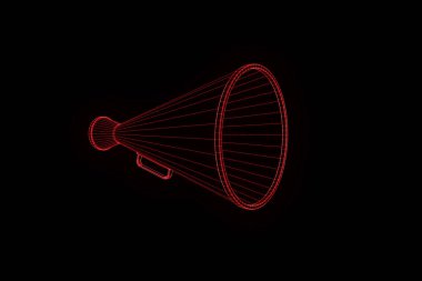 Megafon Hologram tel kafes tarzı. Güzel 3d render