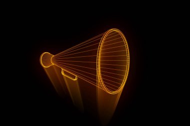 Megafon Hologram tel kafes tarzı. Güzel 3d render