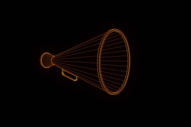 Megafon Hologram tel kafes tarzı. Güzel 3d render