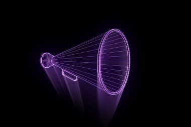 Megafon Hologram tel kafes tarzı. Güzel 3d render