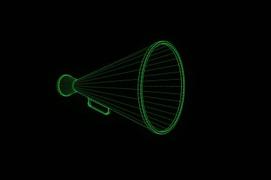 Megafon Hologram tel kafes tarzı. Güzel 3d render