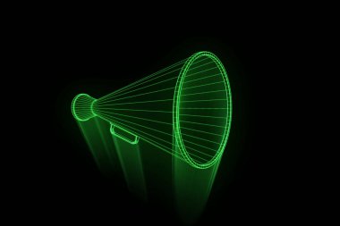 Megafon Hologram tel kafes tarzı. Güzel 3d render