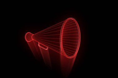 Megafon Hologram tel kafes tarzı. Güzel 3d render