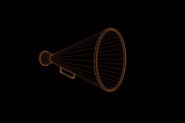 Megafon Hologram tel kafes tarzı. Güzel 3d render