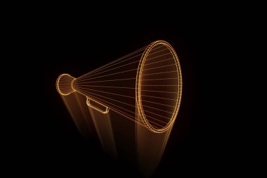 Megafon Hologram tel kafes tarzı. Güzel 3d render