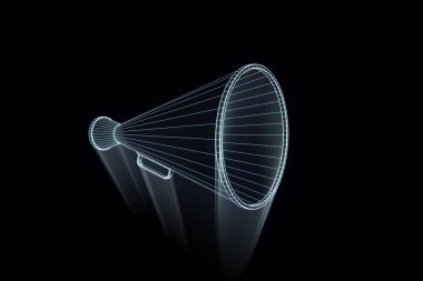 Megafon Hologram tel kafes tarzı. Güzel 3d render