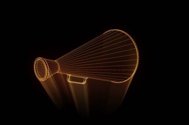 Megafon Hologram tel kafes tarzı. Güzel 3d render