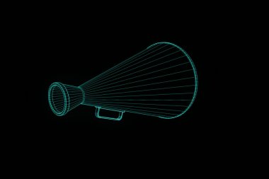 Megafon Hologram tel kafes tarzı. Güzel 3d render