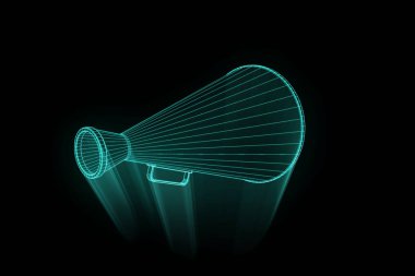 Megafon Hologram tel kafes tarzı. Güzel 3d render