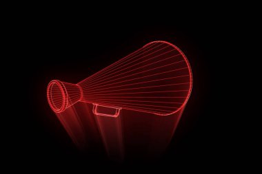 Megafon Hologram tel kafes tarzı. Güzel 3d render