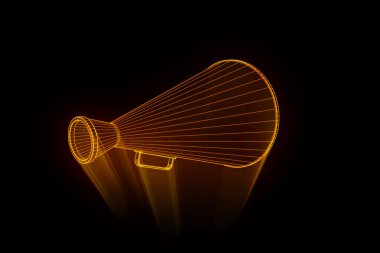 Megafon Hologram tel kafes tarzı. Güzel 3d render