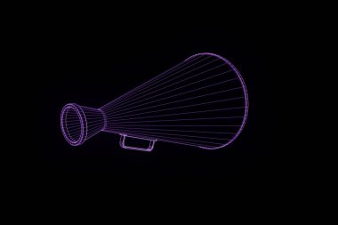 Megafon Hologram tel kafes tarzı. Güzel 3d render