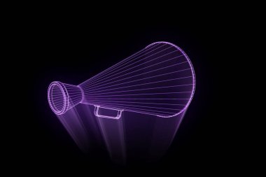 Megafon Hologram tel kafes tarzı. Güzel 3d render