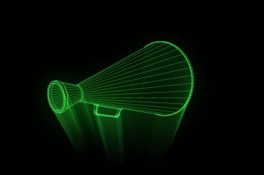 Megafon Hologram tel kafes tarzı. Güzel 3d render