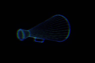 Megafon Hologram tel kafes tarzı. Güzel 3d render