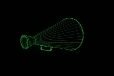 Megafon Hologram tel kafes tarzı. Güzel 3d render