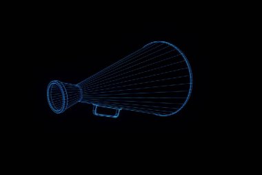 Megafon Hologram tel kafes tarzı. Güzel 3d render