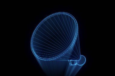 Megafon Hologram tel kafes tarzı. Güzel 3d render