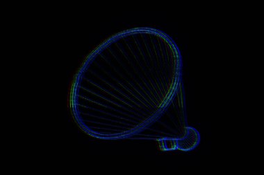 Megafon Hologram tel kafes tarzı. Güzel 3d render