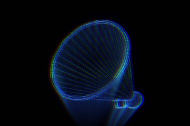 Megafon Hologram tel kafes tarzı. Güzel 3d render