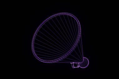 Megafon Hologram tel kafes tarzı. Güzel 3d render