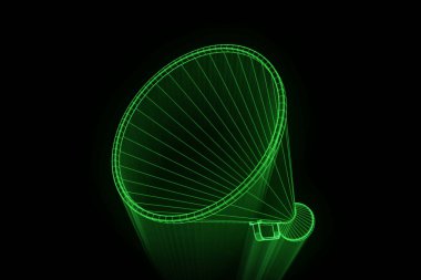Megafon Hologram tel kafes tarzı. Güzel 3d render