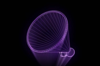 Megafon Hologram tel kafes tarzı. Güzel 3d render