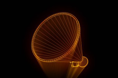 Megafon Hologram tel kafes tarzı. Güzel 3d render