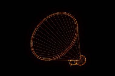 Megafon Hologram tel kafes tarzı. Güzel 3d render