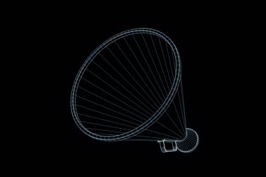 Megafon Hologram tel kafes tarzı. Güzel 3d render