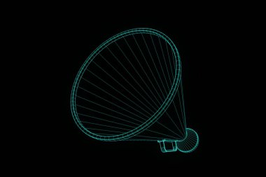 Megafon Hologram tel kafes tarzı. Güzel 3d render