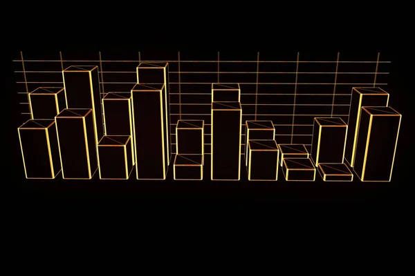 Diagram i hologrammet Wireframe stil. Fina 3d-Rendering — Stockfoto