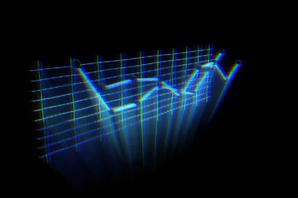 Grafik Hologram tel kafes tarzı. Güzel 3d render — Stok fotoğraf