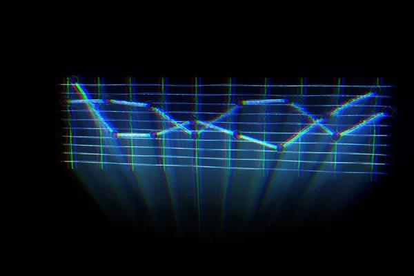 Diagram i hologrammet Wireframe stil. Fina 3d-Rendering — Stockfoto