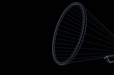 Megafon Hologram tel kafes tarzı. Güzel 3d render