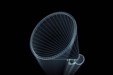 Megafon Hologram tel kafes tarzı. Güzel 3d render
