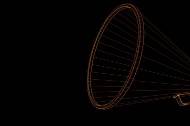 Megafon Hologram tel kafes tarzı. Güzel 3d render