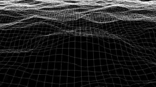 Wireframe Waves in Motion. — Stock Video