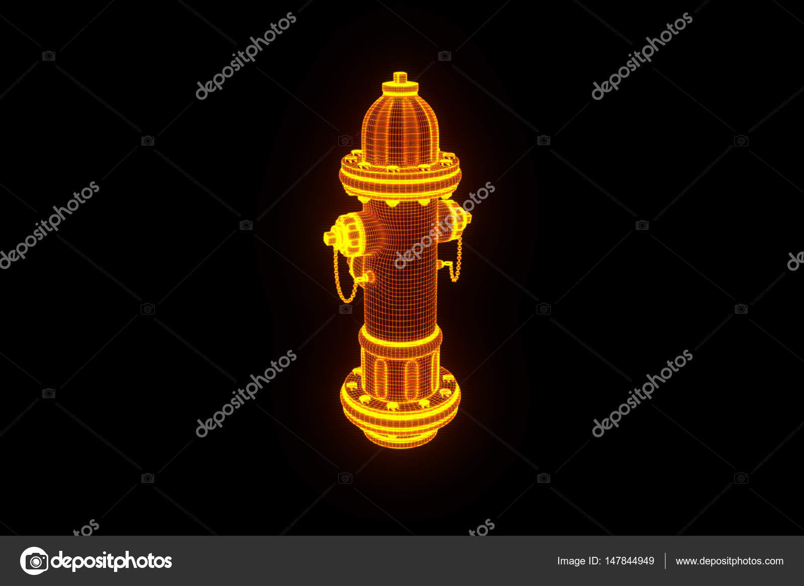 Fire Hydrant Decoration Ideas Fire Hydrant In Hologram Wireframe