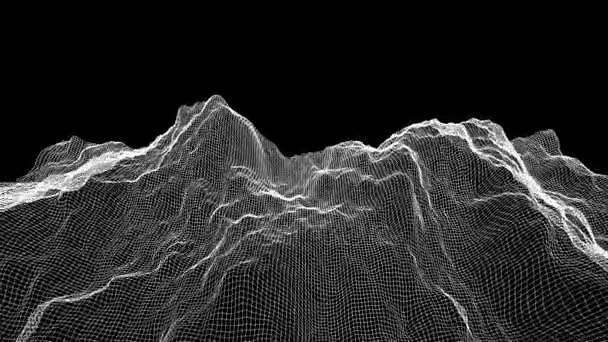 Ondas de Wireframe em Movimento . — Vídeo de Stock